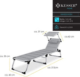 Ligbed - Ligstoel - Zonnebed - Opvouwbaar - Grijs - KESSER®